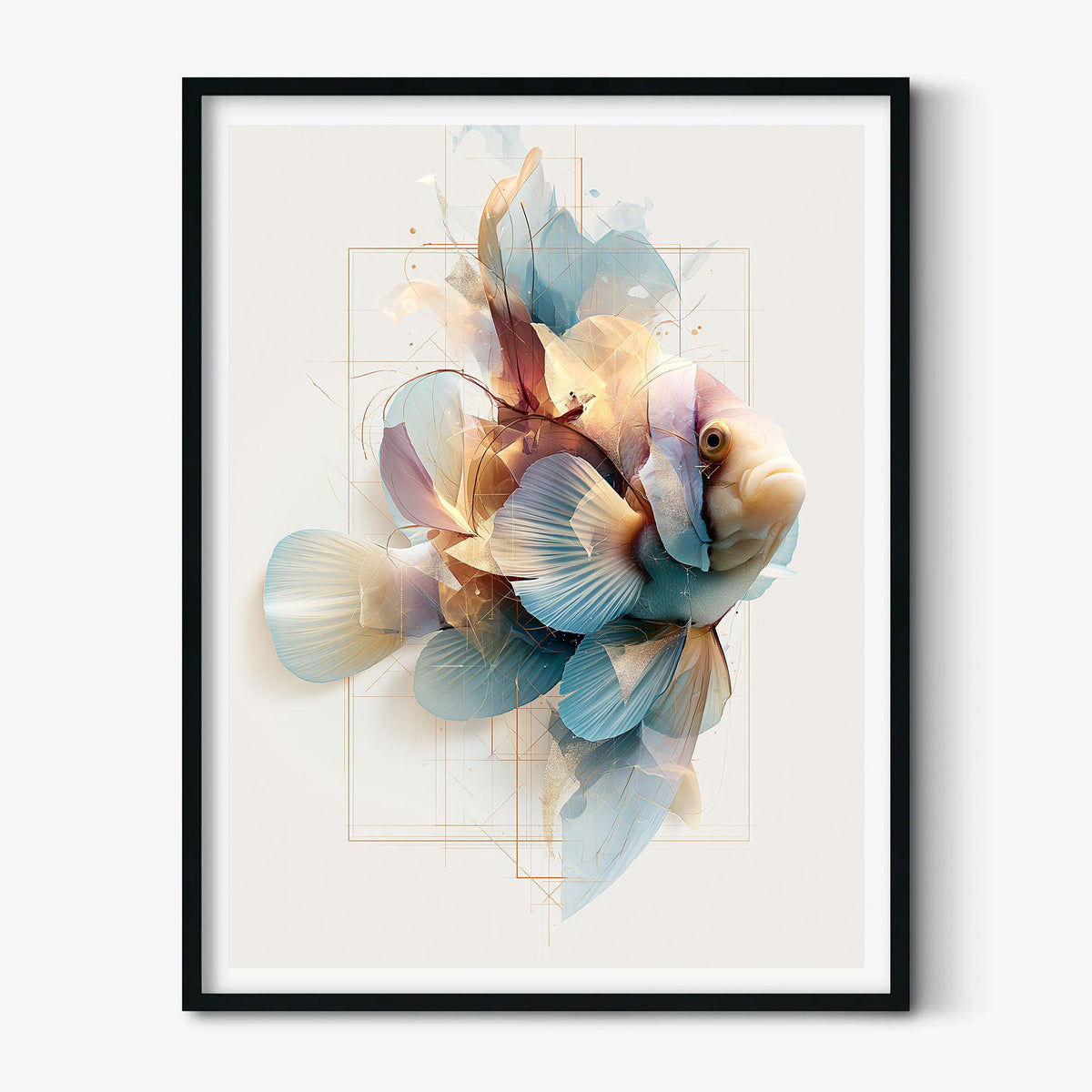 Clownfish Print, Ocean Fish Poster, Coastal Bathroom Wall Art
