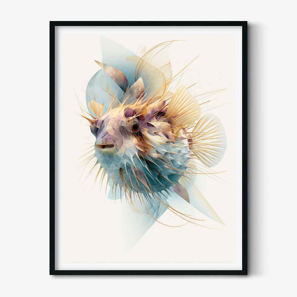 Pufferfish Poster, Pastel Sea Life Print, Modern Marine Wall Art