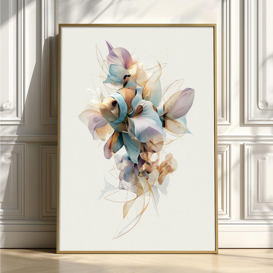 Clownfish Poster, Abstract Aquarium Fish Print, Modern Coastal Wall Art