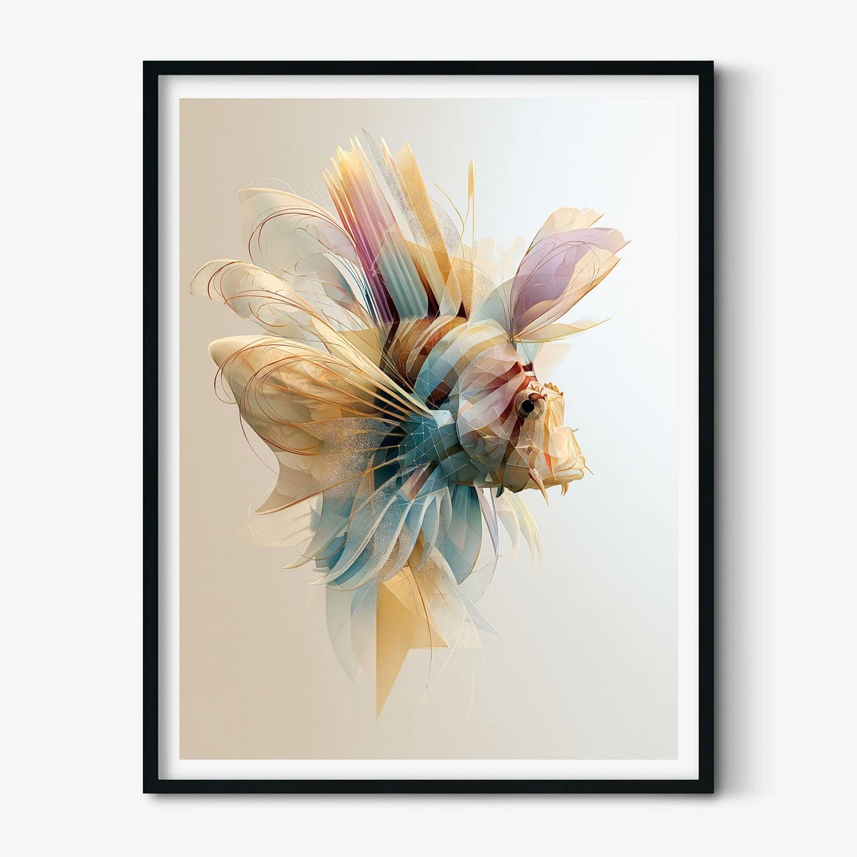 Lionfish Poster, Ocean Fish Print, Coastal Bathroom Wall Art