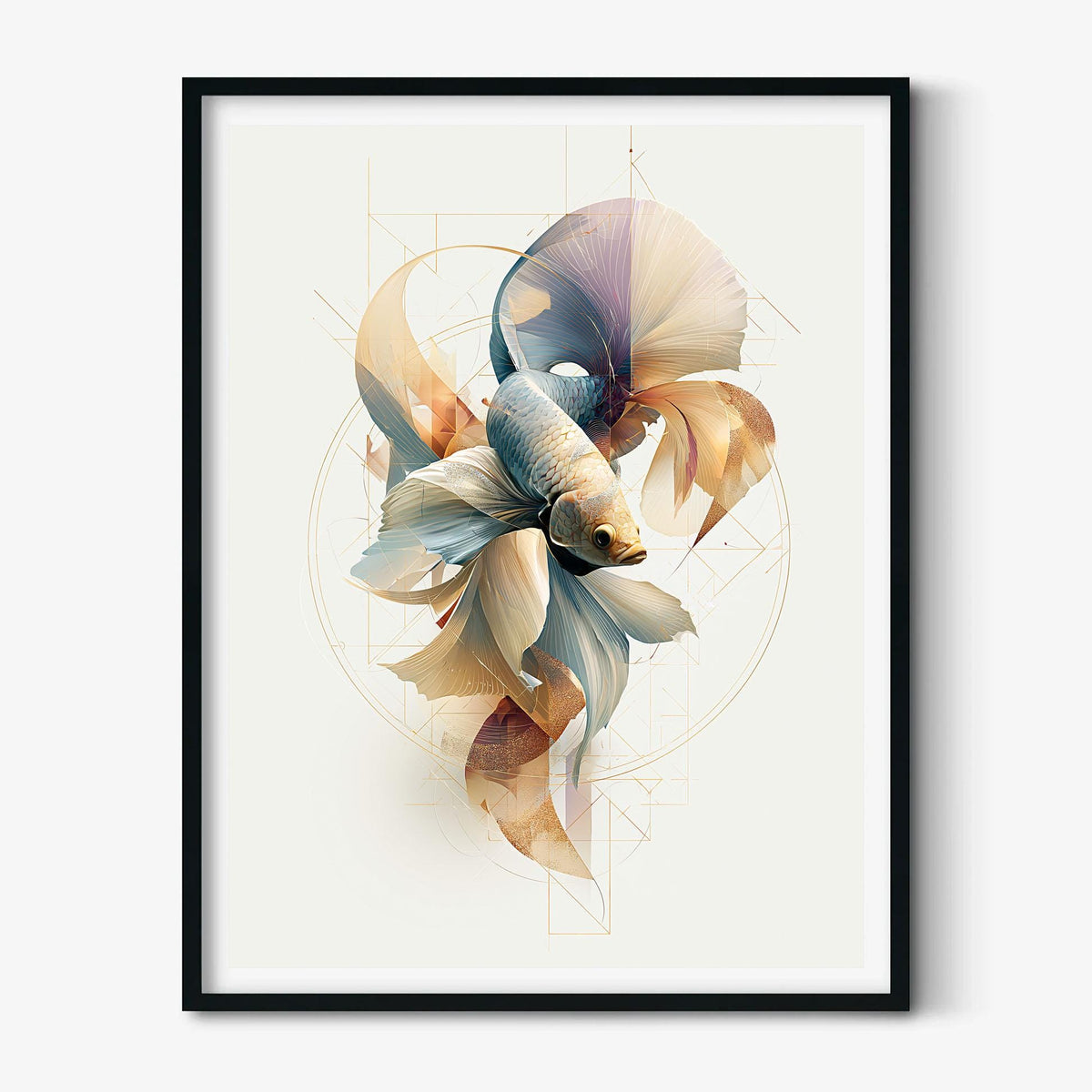 Betta Fish Poster, Aquarium Fish Print, Modern Bathroom Wall Art