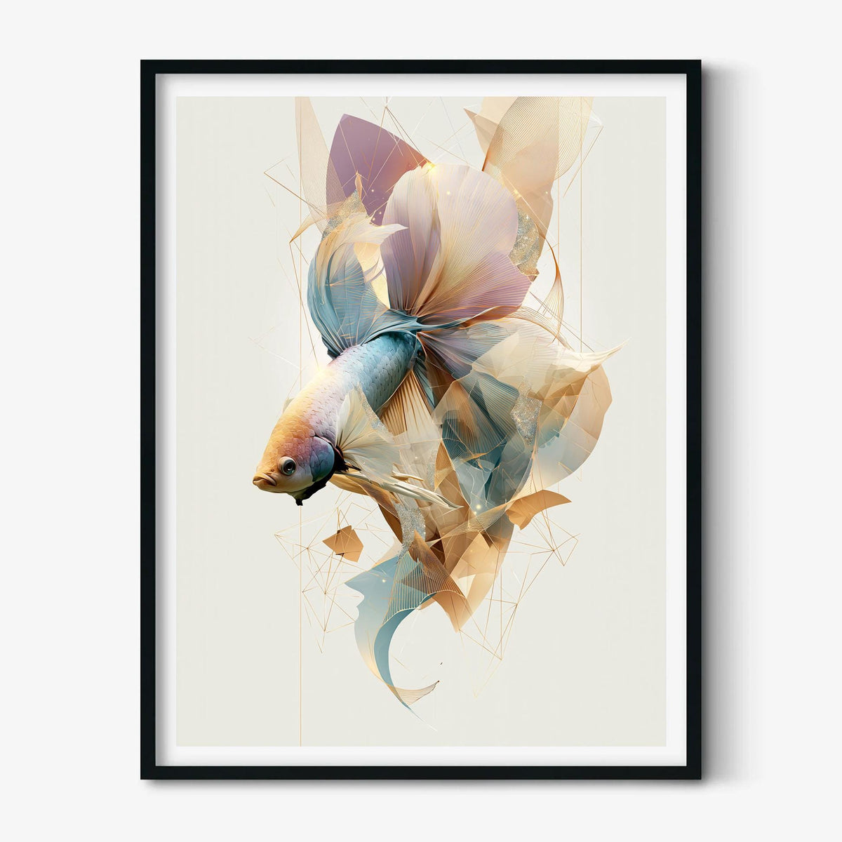 Betta Fish Poster, Aquarium Fish Print, Coastal Bathroom Wall Art