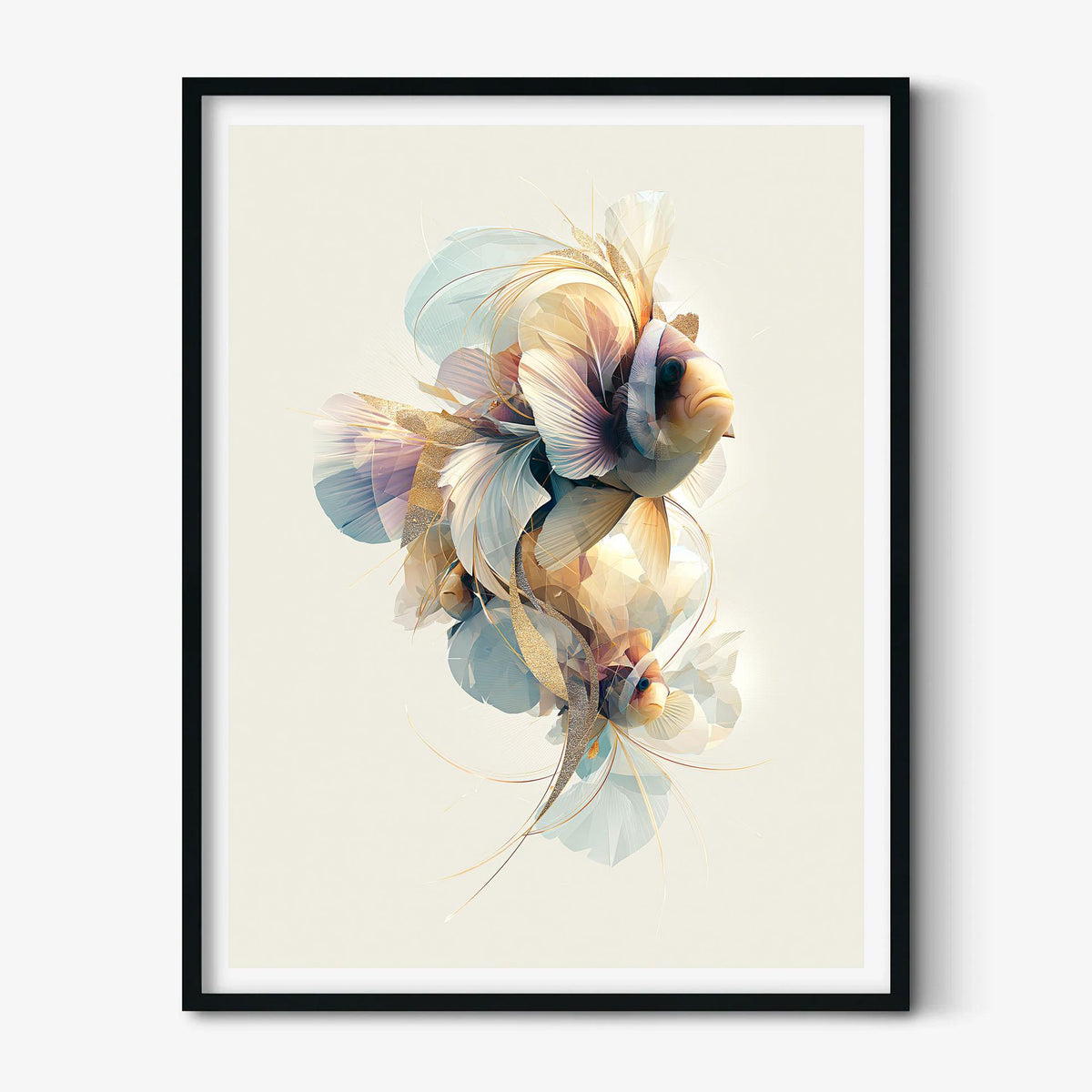 Clownfish Print, Abstract Geometric Fish Poster, Coastal Bathroom Decor, Ocean Animal Art, Nautical Sea Life Print