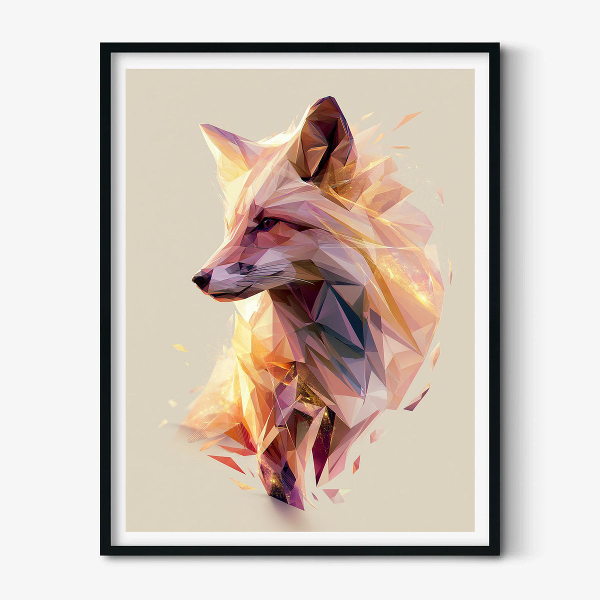 Geometric Fox Wall Art, Low Poly Fox Poster Print, Modern Woodland Animal Picture, Nursery Bedroom Decor