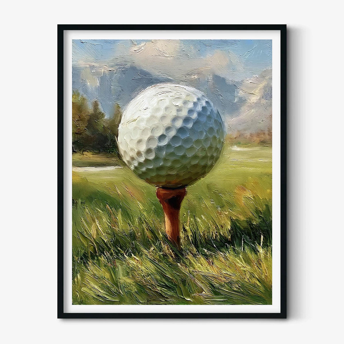 Golf Ball Wall Art, Golf Course Poster Print, Sports Painting Picture, Golfer Gift, Man Cave Office Decor