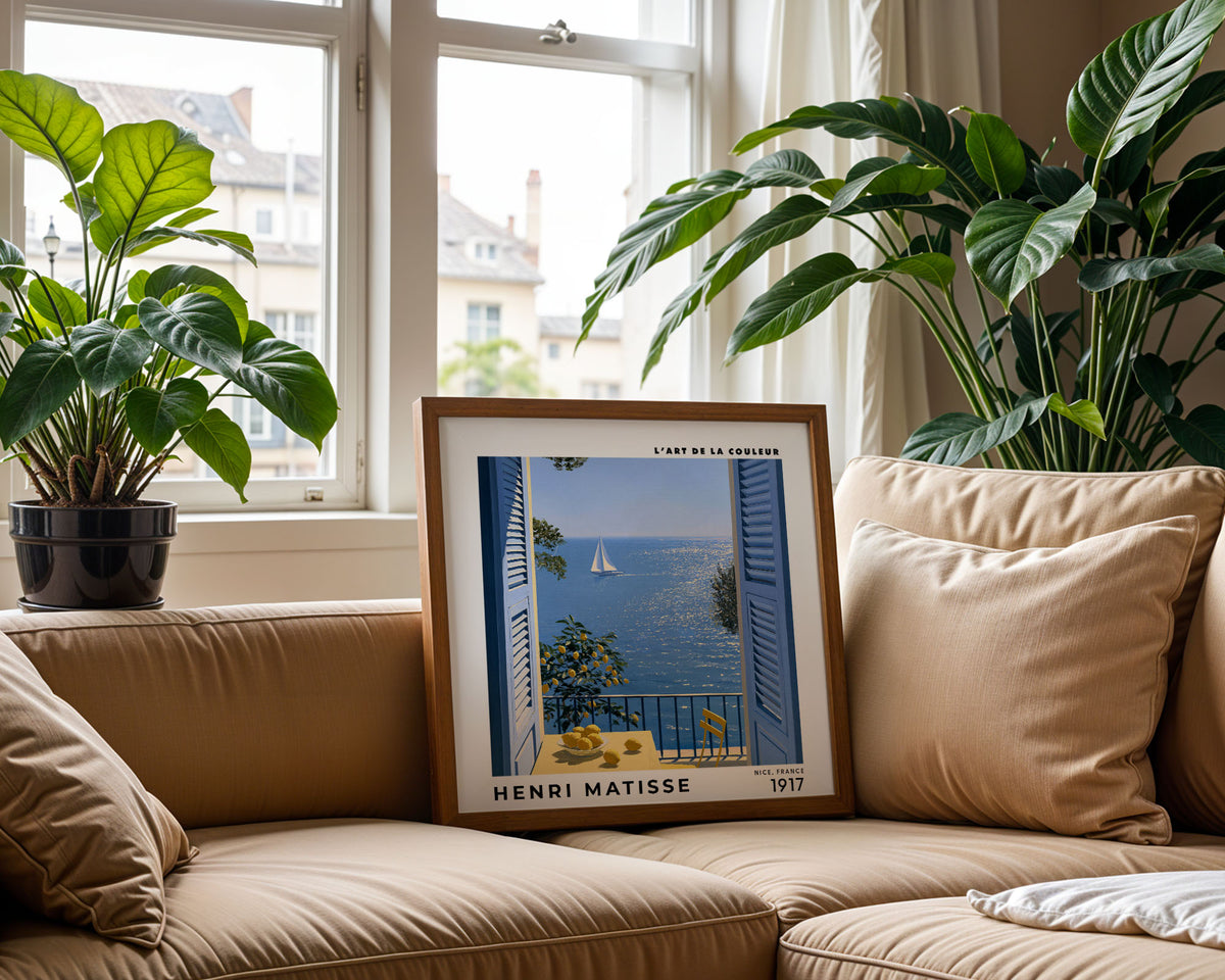 Henri Matisse Inspired Riviera Window Print | Coastal Wall Art