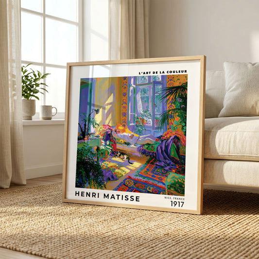 Henri Matisse Inspired Colourful Interior Print | Sunlit Room Art