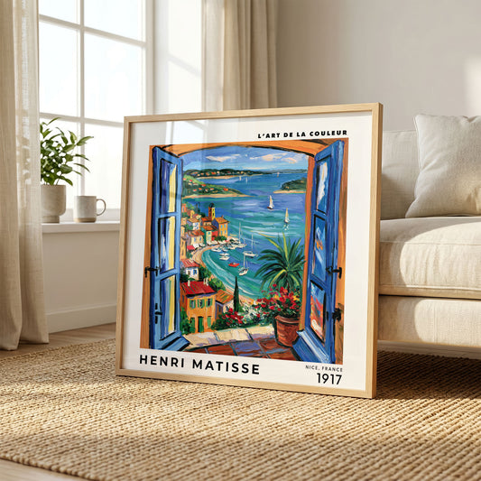 Henri Matisse Inspired Blue Window Print | Coastal Village Art