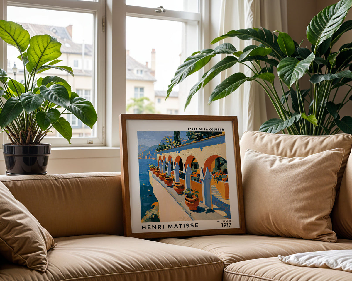 Henri Matisse Inspired Mediterranean Terrace Print | Coastal Art