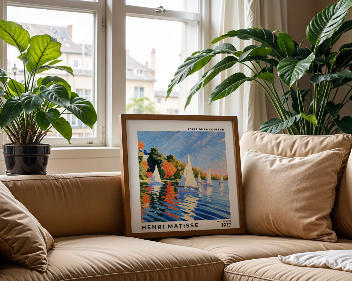 Henri Matisse Inspired Sailboat Print | Colourful Coastal Art