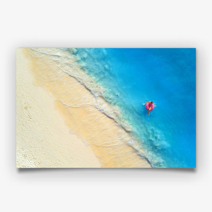 Aerial Beach Print, Tropical Ocean Wall Art Poster, Coastal Summer Decor