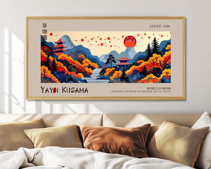 Yayoi Kusama Inspired Japanese Landscape Print: Gallery Wall Art