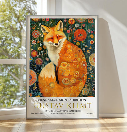 Gustav Klimt Print – Art Nouveau Poster | Vintage Wall Art, Fox Decoration