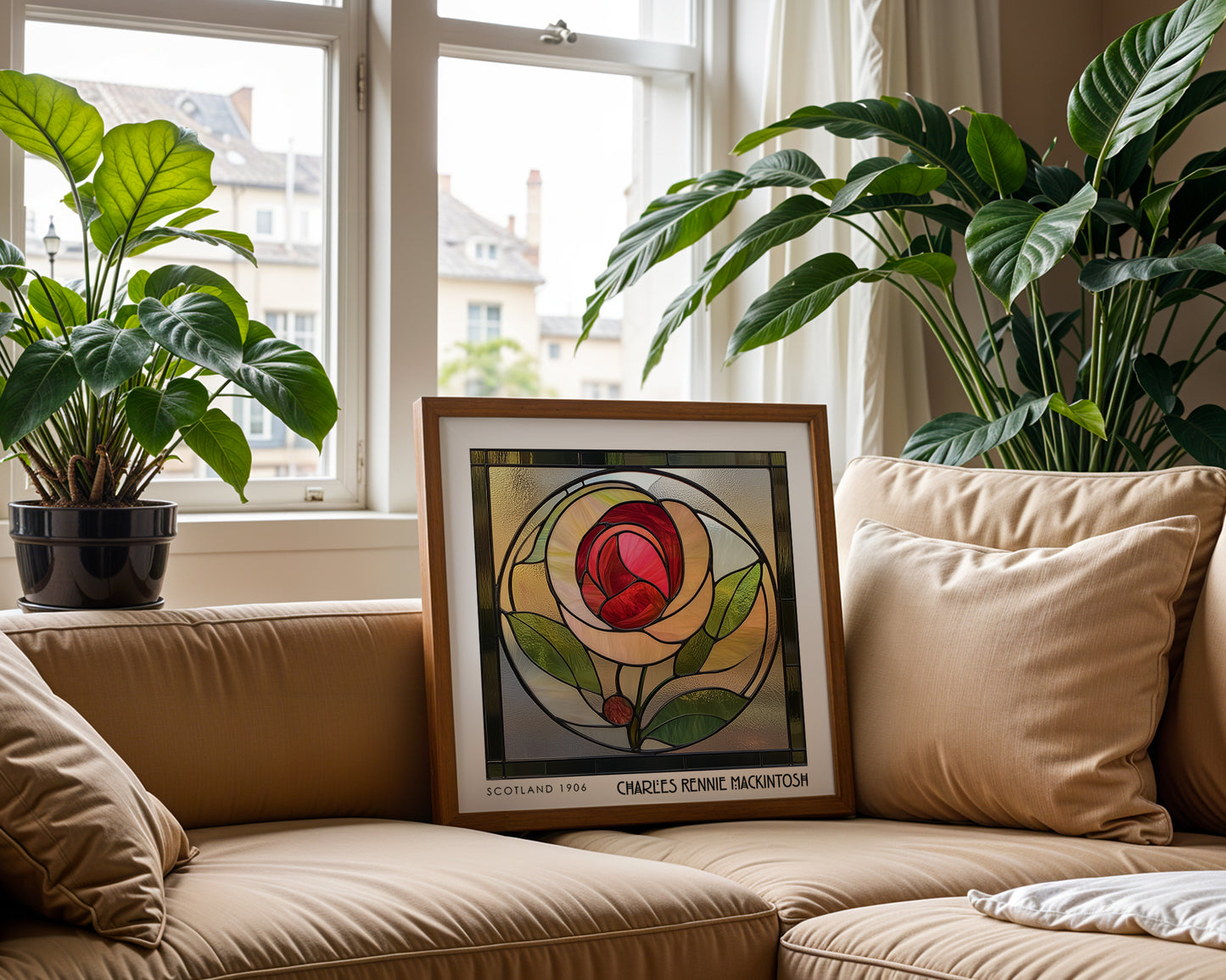 Rennie Mackintosh Rose Print – Botanical Wall Art - Art Deco Poster