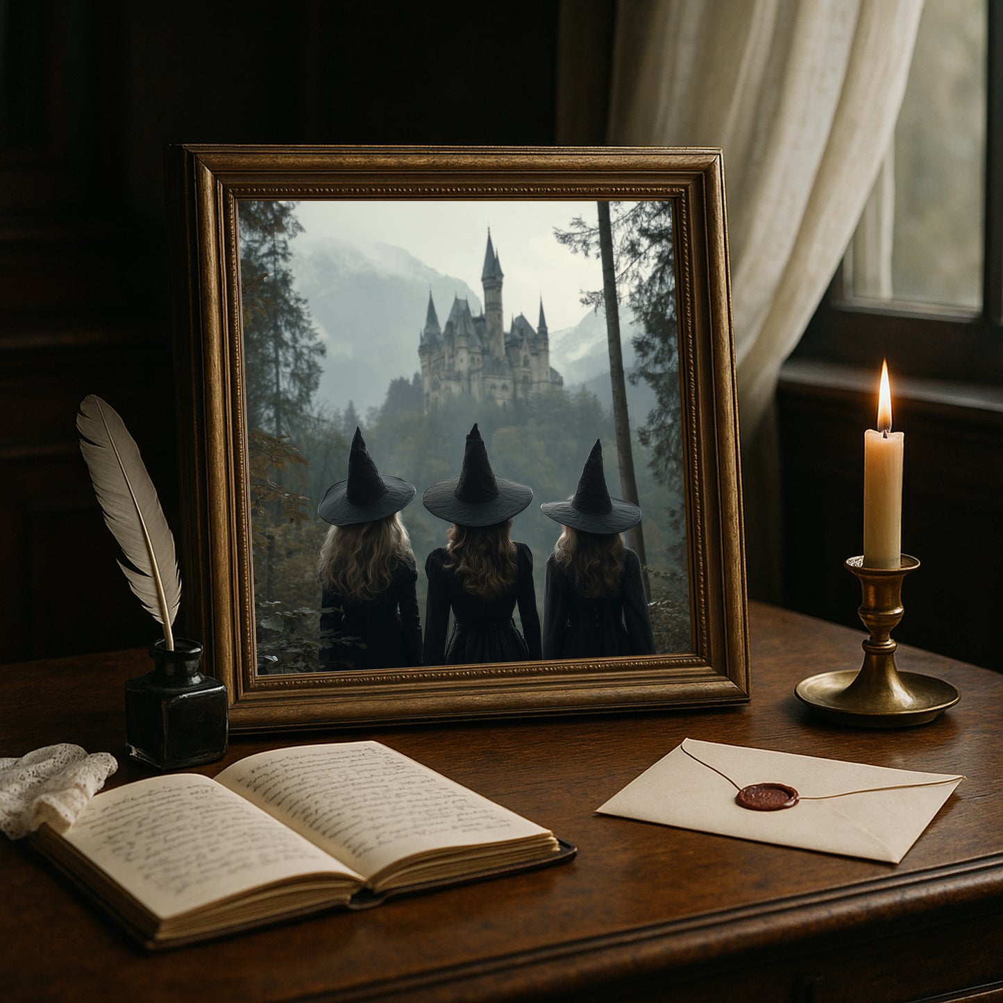 Dark Academia Witch Poster - Gothic Home Decor Wall Art