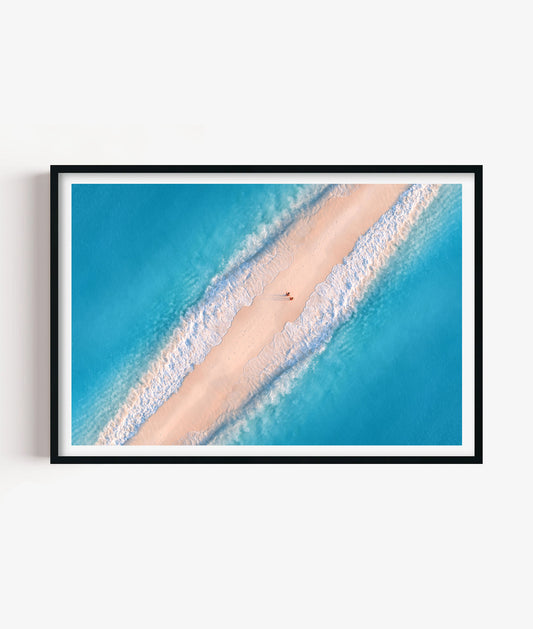 Aerial Sandbar Print, Tropical Ocean Photography Wall Art Poster, Coastal Beach Decor