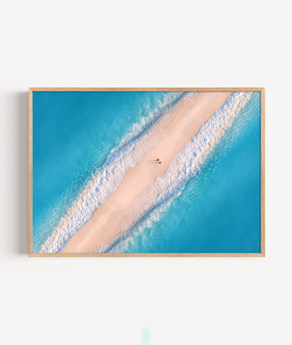 Aerial Sandbar Print, Tropical Ocean Photography Wall Art Poster, Coastal Beach Decor