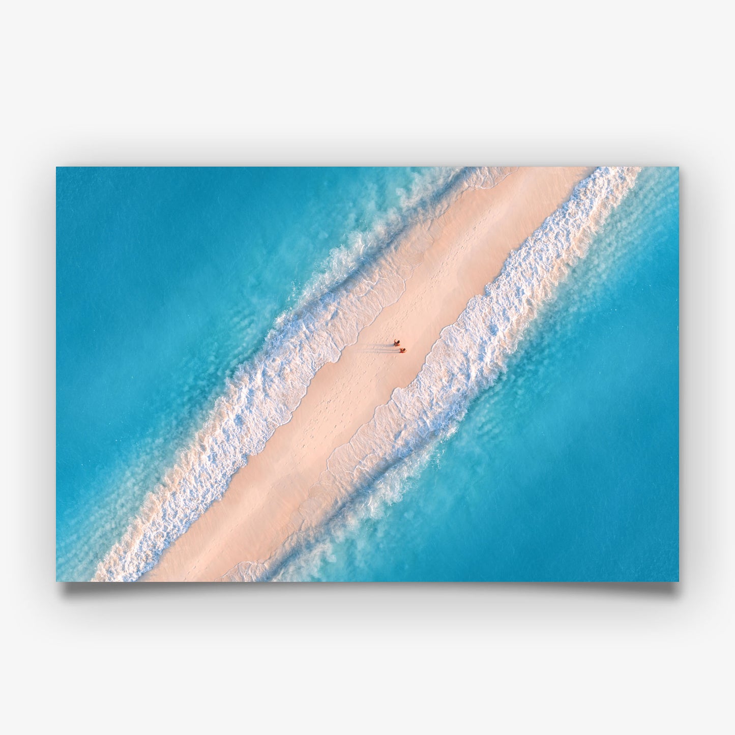 Aerial Sandbar Print, Tropical Ocean Photography Wall Art Poster, Coastal Beach Decor
