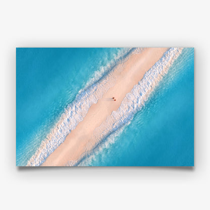 Aerial Sandbar Print, Tropical Ocean Photography Wall Art Poster, Coastal Beach Decor