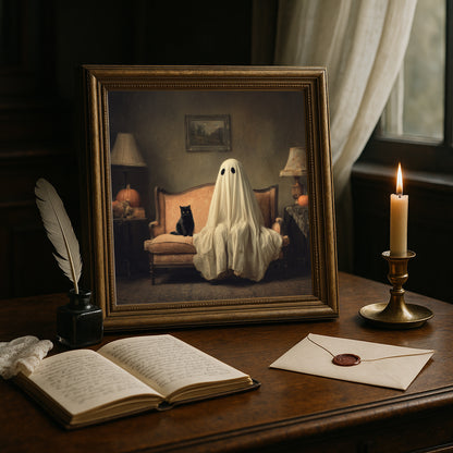 Ghost Halloween Print - Gothic Wall Art - Spooky Poster