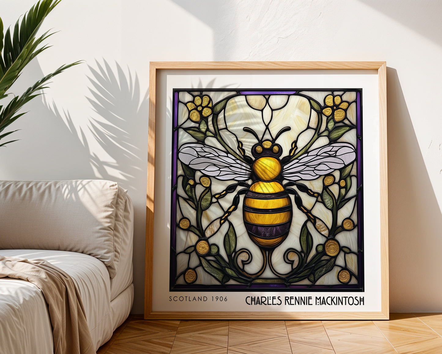Charles Rennie Mackintosh Bee Print – Insect Wall Art - Art Deco Poster