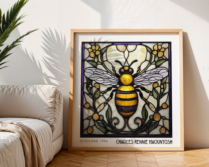 Charles Rennie Mackintosh Bee Print – Insect Wall Art - Art Deco Poster