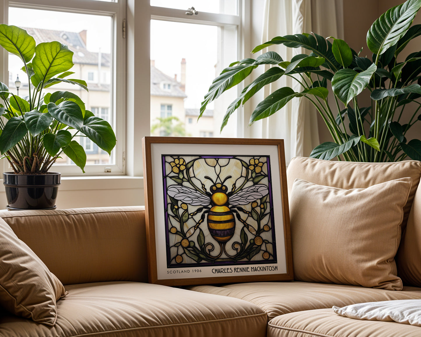 Charles Rennie Mackintosh Bee Print – Insect Wall Art - Art Deco Poster