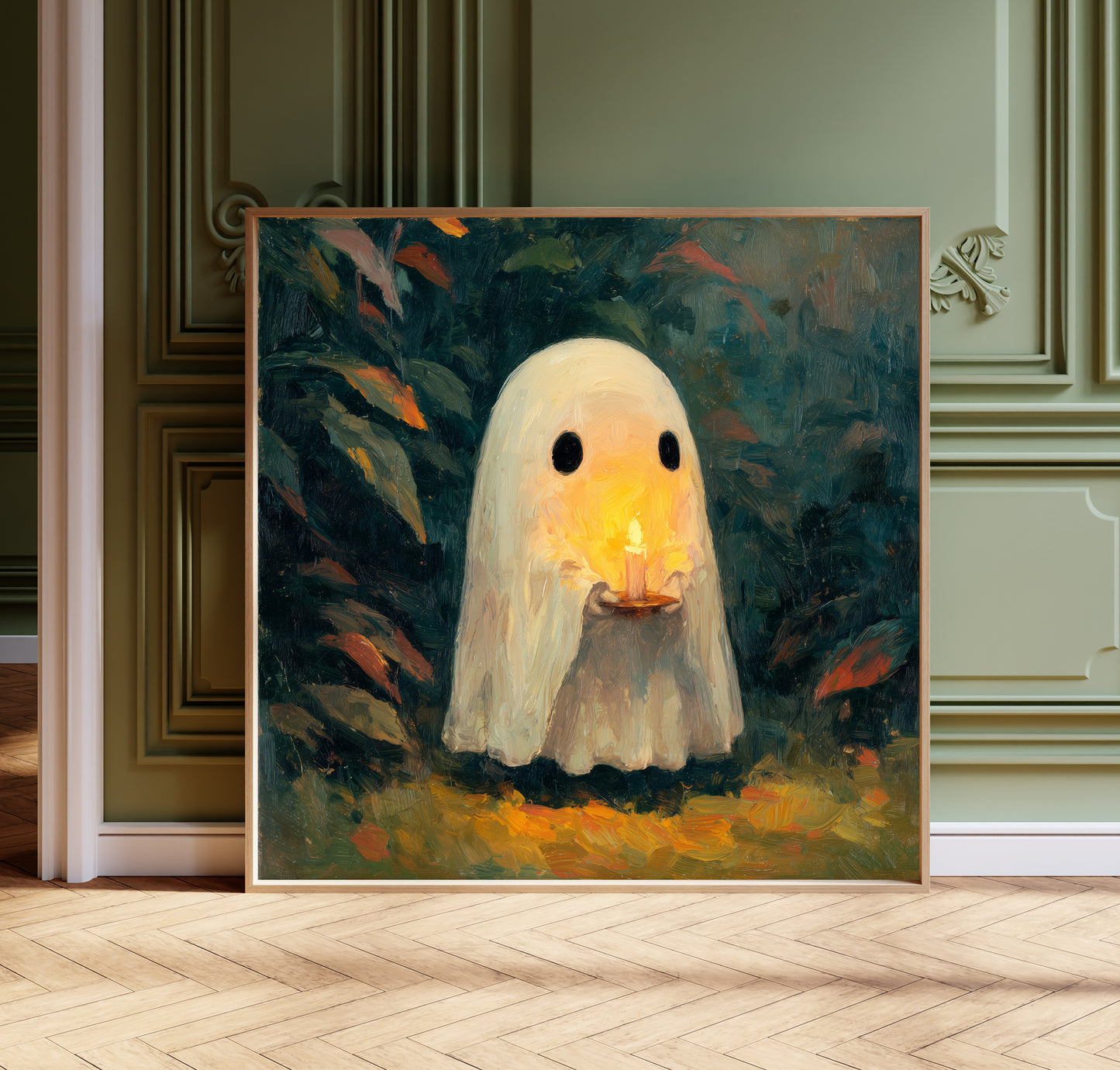 Ghost Halloween Print - Gothic Wall Art - Whimsical Poster