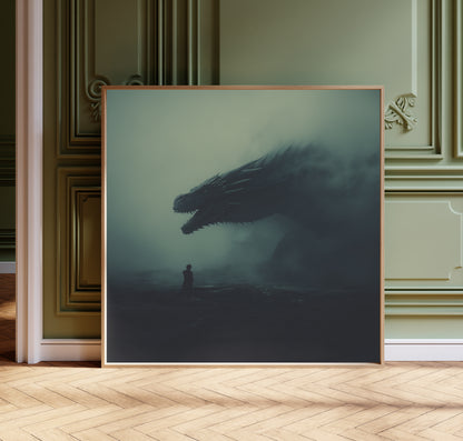 Gothic Dragon Wall Art - Fantasy Poster - Dark Academia Print