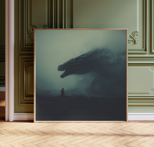 Gothic Dragon Wall Art - Fantasy Poster - Dark Academia Print