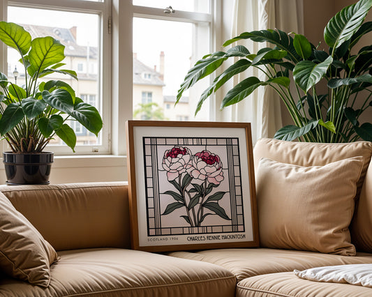 Rennie Mackintosh Print –  Floral Wall Art - Art Deco Poster