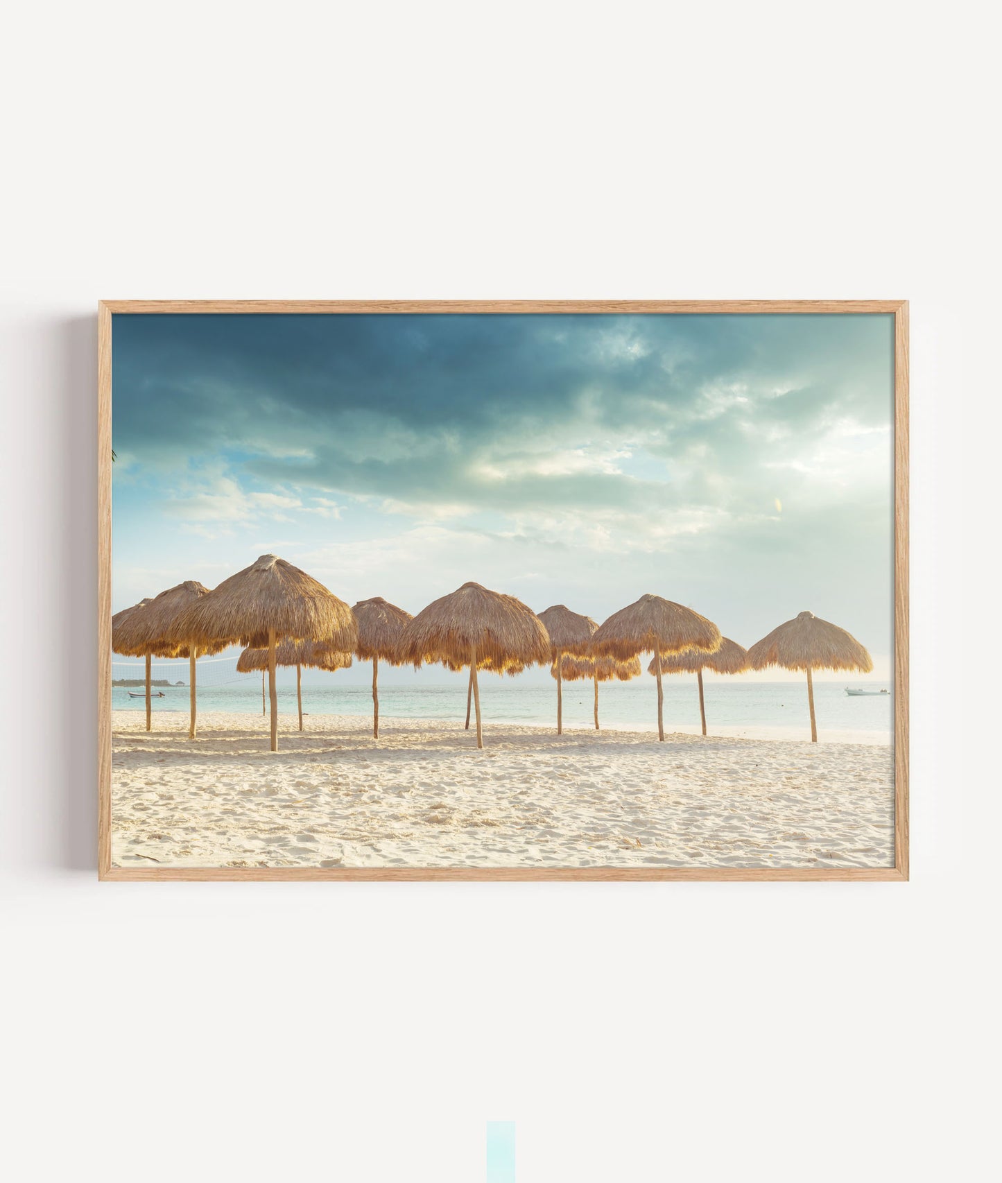 Tropical Beach Umbrella Print, Seaside Photography Wall Art Poster, Coastal Holiday Decor