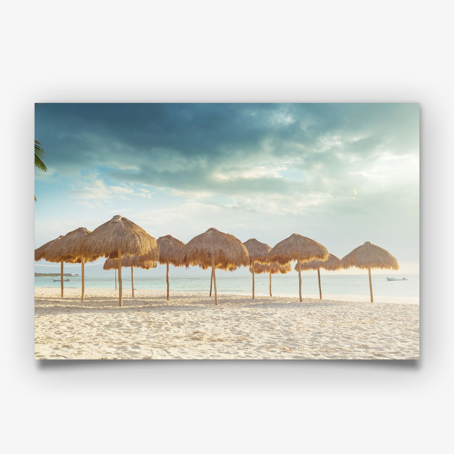 Tropical Beach Umbrella Print, Seaside Photography Wall Art Poster, Coastal Holiday Decor
