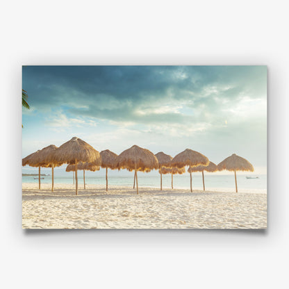 Tropical Beach Umbrella Print, Seaside Photography Wall Art Poster, Coastal Holiday Decor