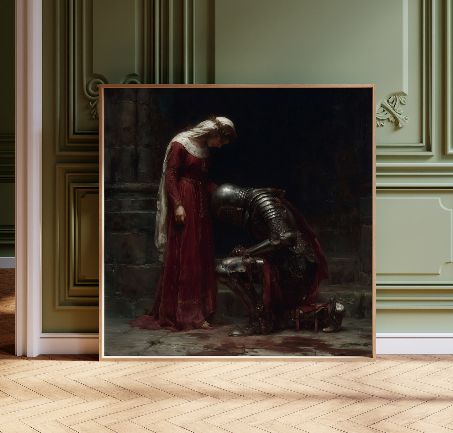 Knight and Lady Print – Medieval Gothic Wall Art - Fantasy Poster
