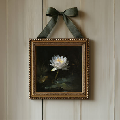 White Lotus Print – Gothic Botanical Wall Art - Dark Academia Poster
