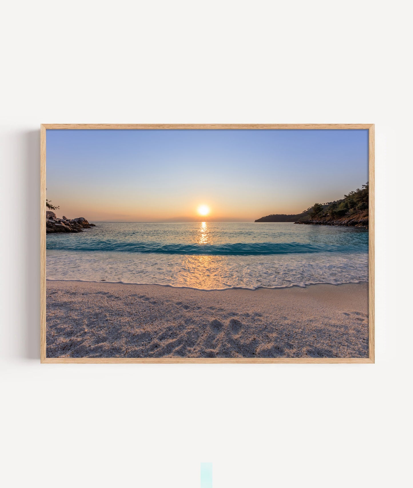 Sunset Beach Print, Coastal Ocean Photography Wall Art Poster, Seaside Travel Decor
