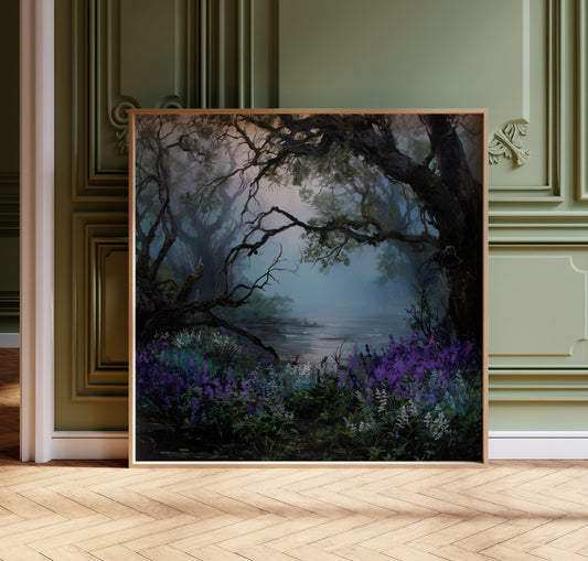Enchanted Forest Print – Gothic Fantasy Wall Art - Dark Academia Poster