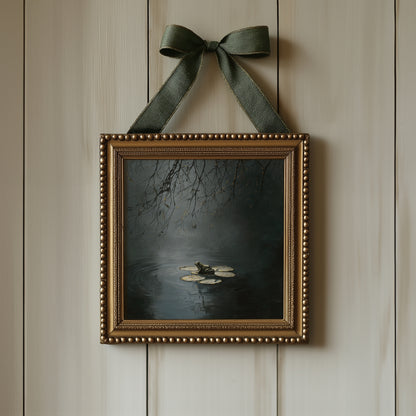 Dark Lake Print – Gothic Decor Poster - Frog Wall Art