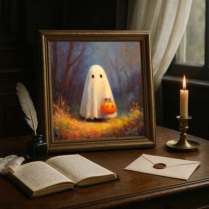 Cute Ghost Print – Spooky Halloween Wall Art