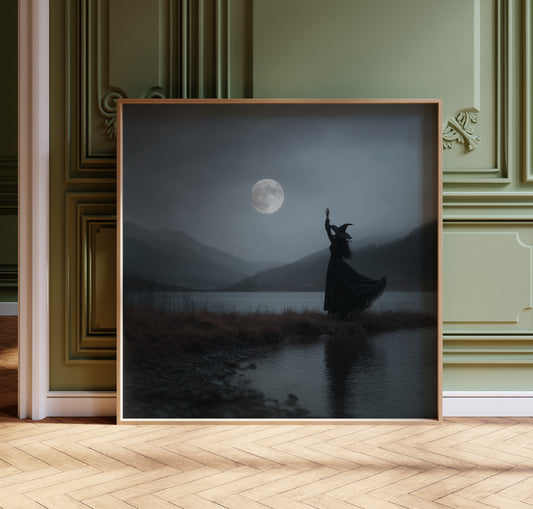 Gothic Witch Print -Dark Academia Poster - Spooky Wall Art