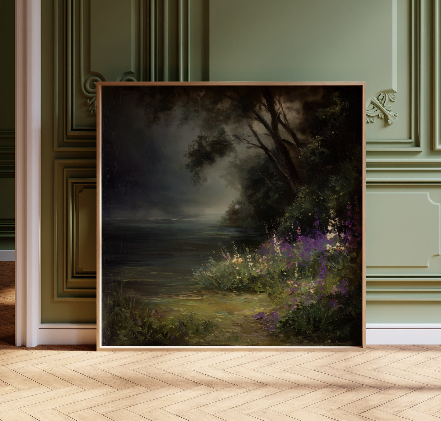 Moody Lake Print -Dark Academia Poster - Whimsical Wall Art