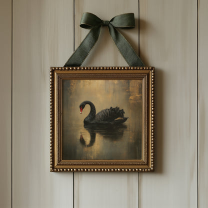 Black Swan Print - Gothic Decor - Dark Academia Wall Art