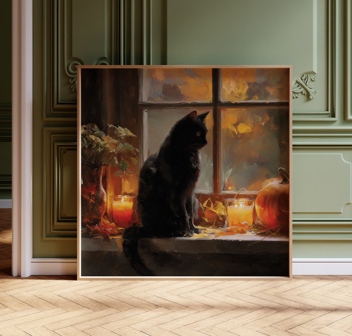 Black Cat Print - Gothic Decor - Halloween Witchy Wall Art