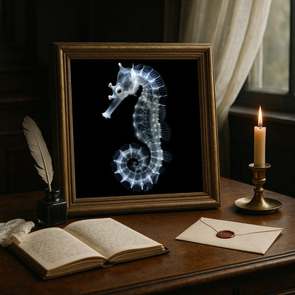 Seahorse Print - Gothic Decor - Ocean Poster