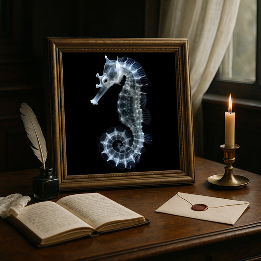Seahorse Print - Gothic Decor - Ocean Poster