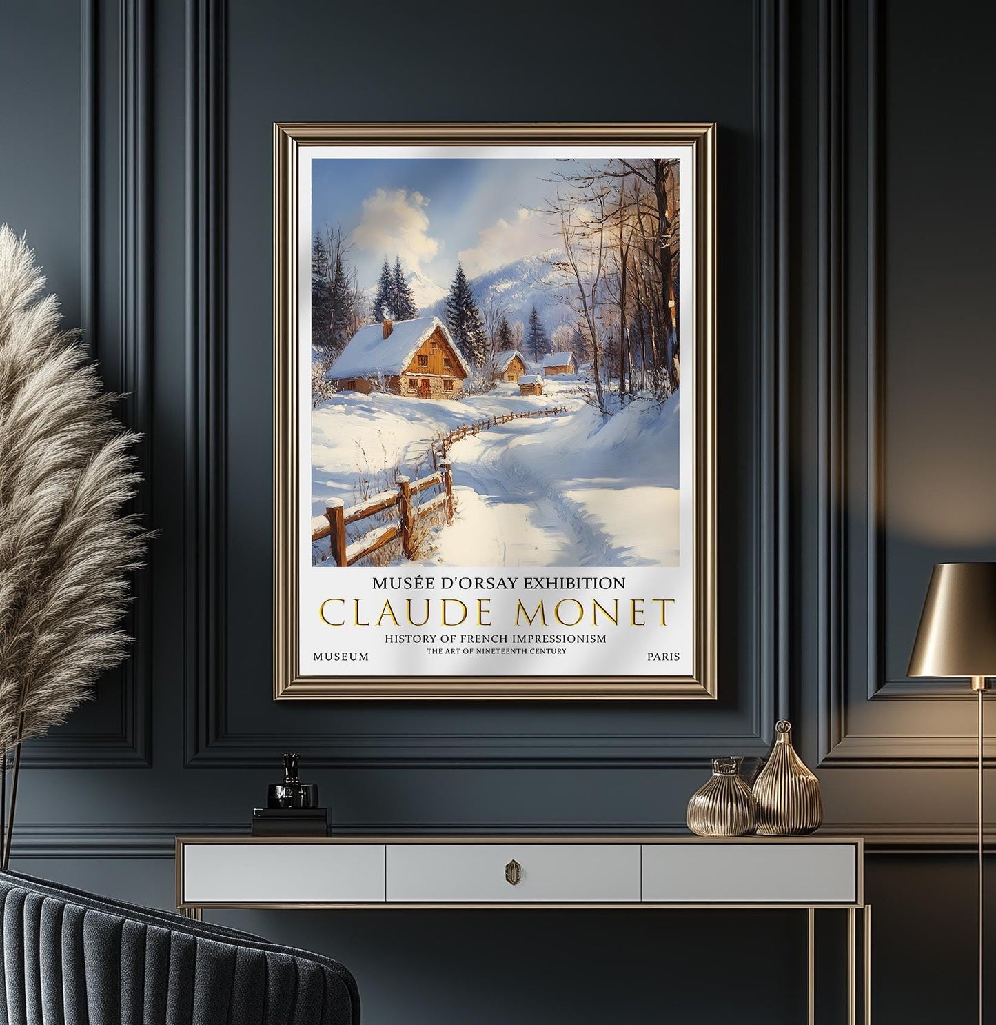 Claude Monet Winter Village Print: Impressionist Landscape Art