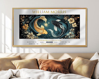 William Morris Koi Fish Art Print: Vintage Floral Textiles