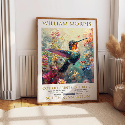 Vintage Hummingbird Print – Botanical Wall Art | William Morris Floral Decor