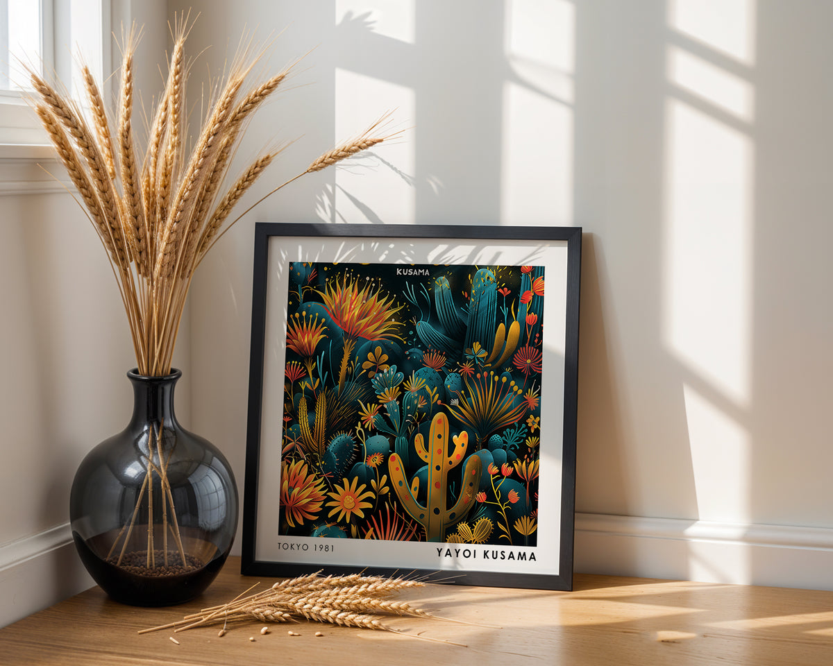 Yayoi Kusama Inspired Cactus Garden Print | Colourful Desert Botanical Wall Art